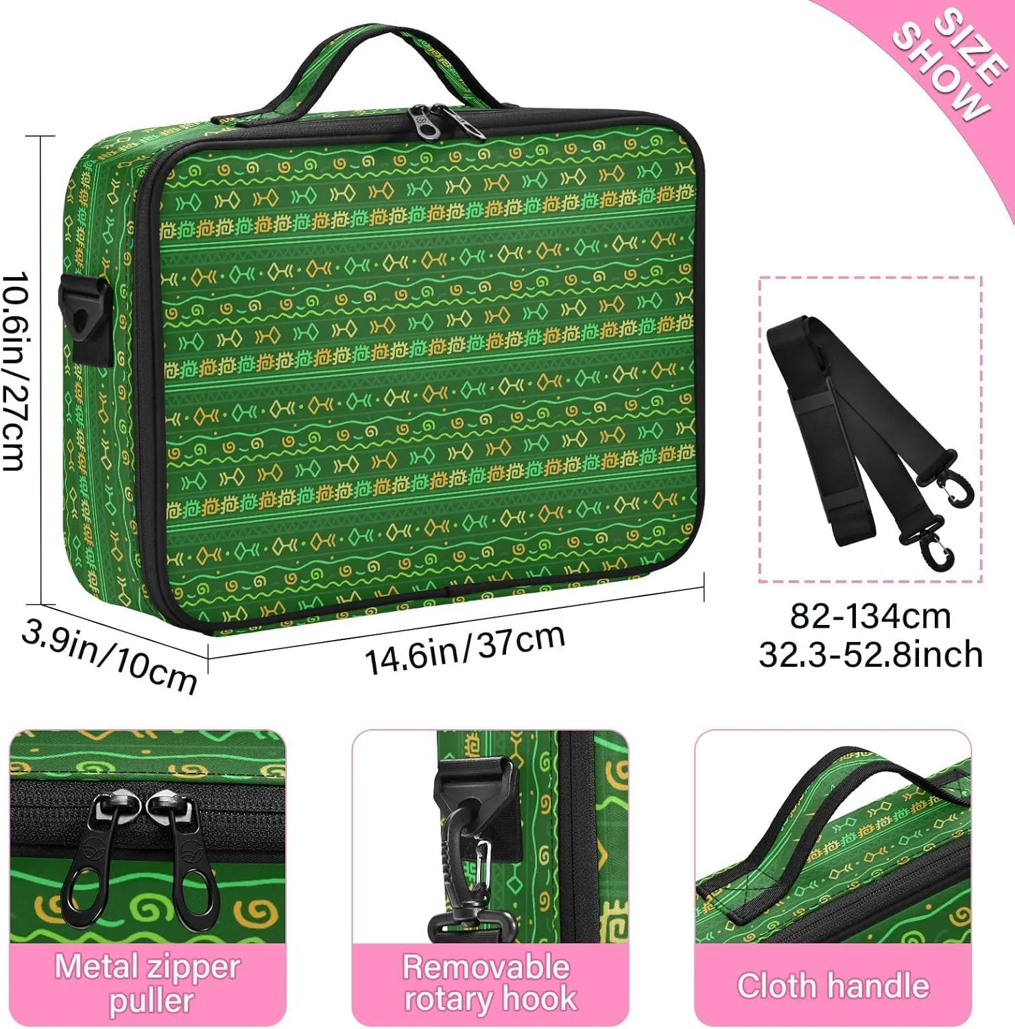 XL Hard Shell Large Portable Zipper Makeup Bag for Travel