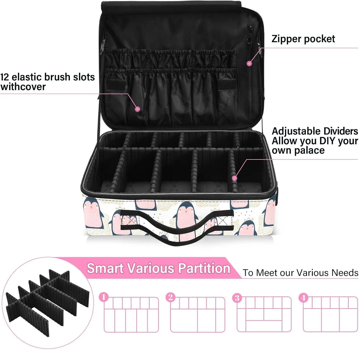 XL Hard Shell Makeup Bag Travel Toiletry Makeup Organizer for Women