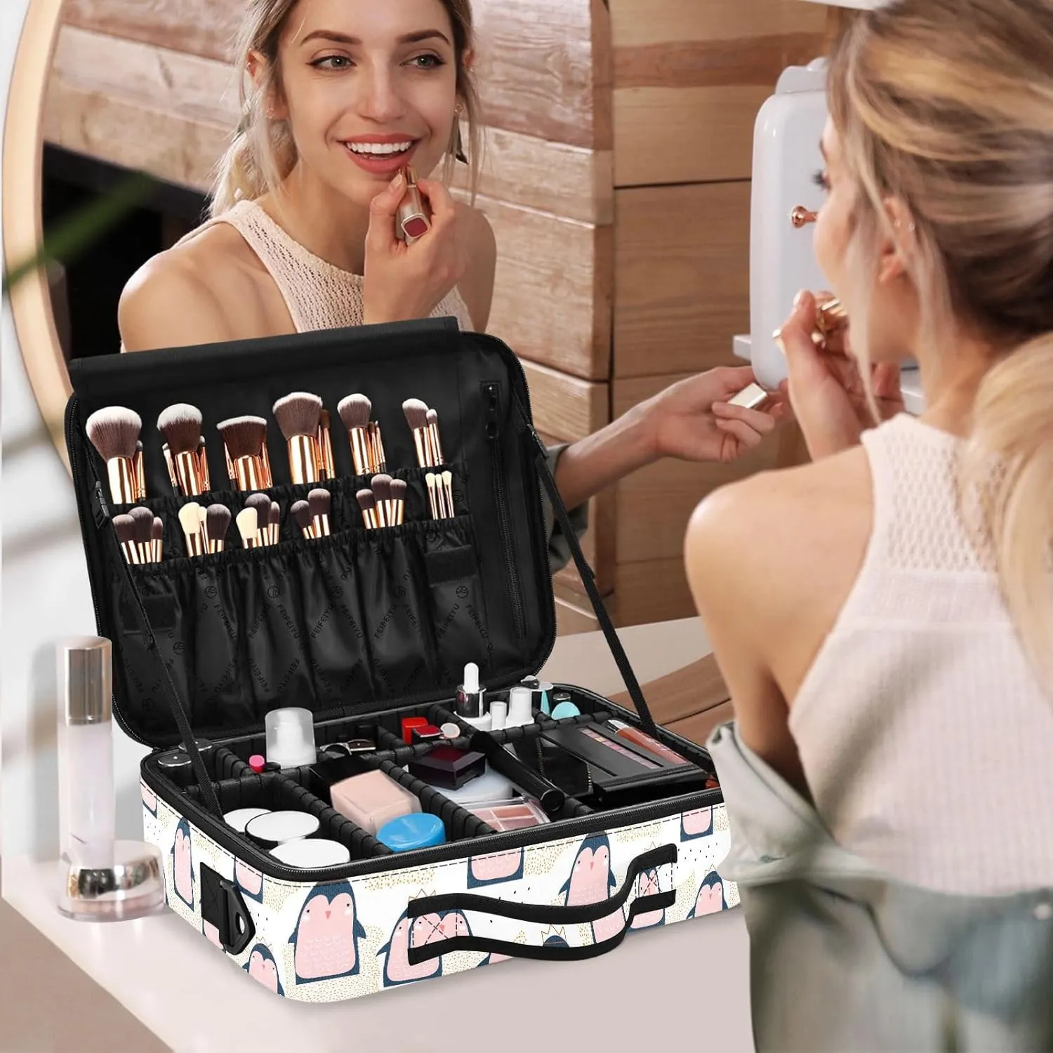 XL Hard Shell Makeup Bag Travel Toiletry Makeup Organizer for Women