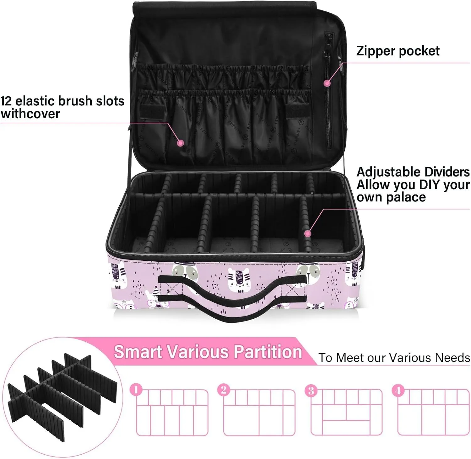 XL Hard Shell Makeup Bag Travel Toiletry Makeup Organizer for Women