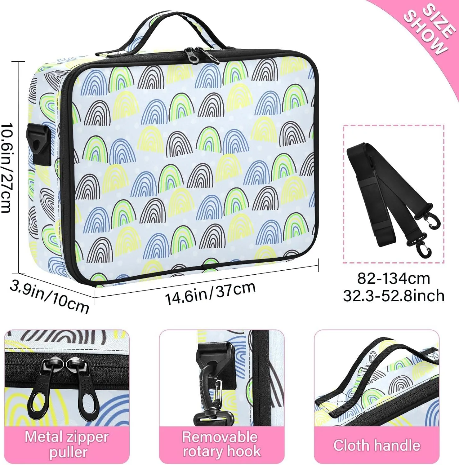 XL Hard Shell Makeup Bag Travel Toiletry Makeup Organizer for Women