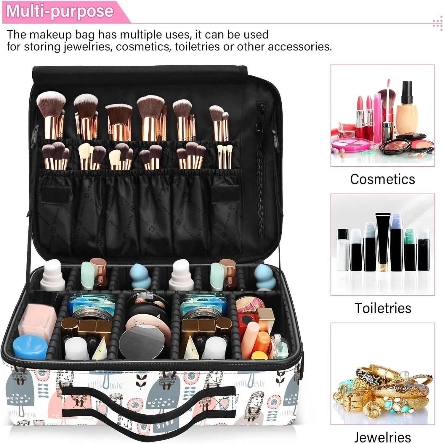 XL Hard Shell Makeup Bag Travel Toiletry Makeup Organizer for Women