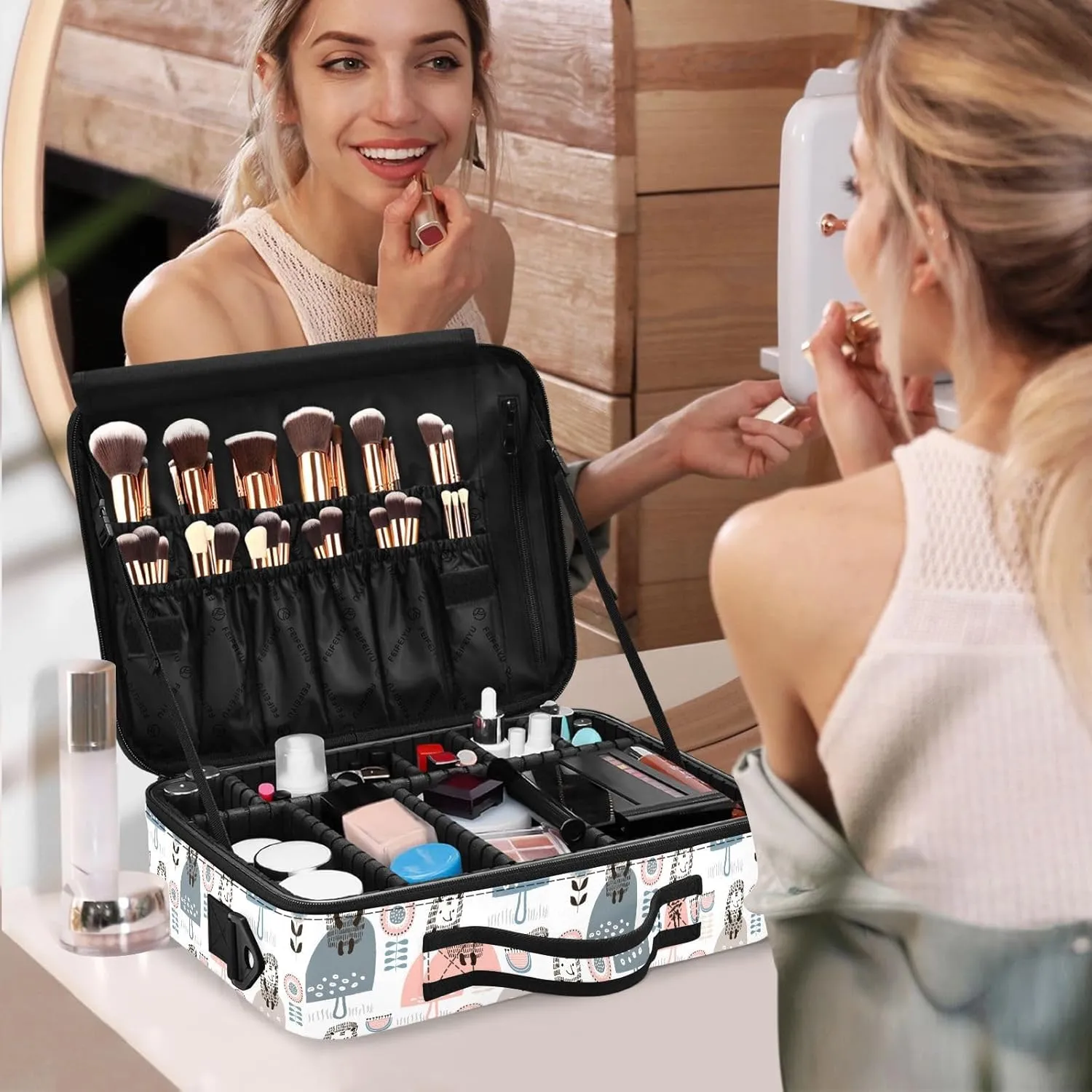 XL Hard Shell Makeup Bag Travel Toiletry Makeup Organizer for Women