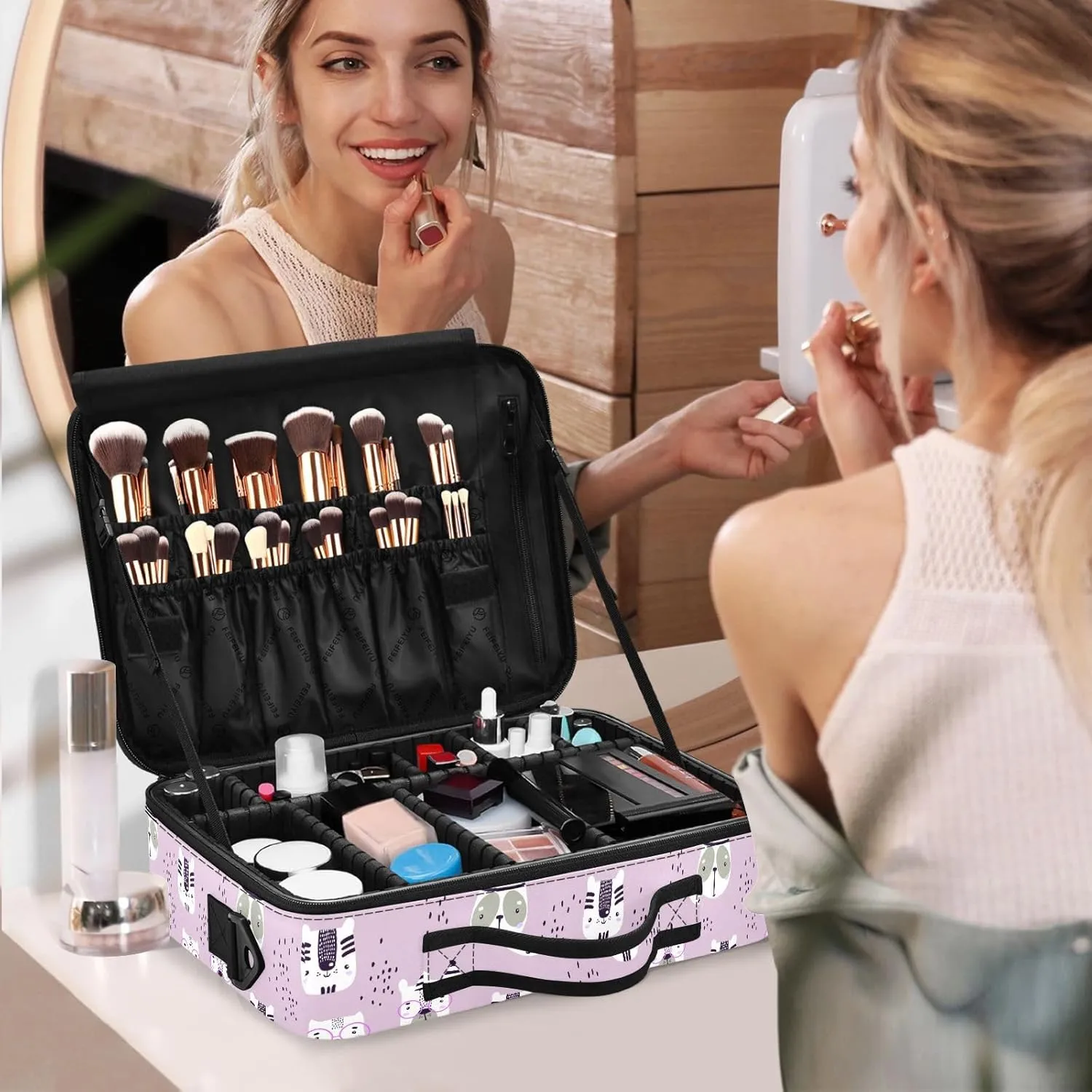 XL Hard Shell Makeup Bag Travel Toiletry Makeup Organizer for Women