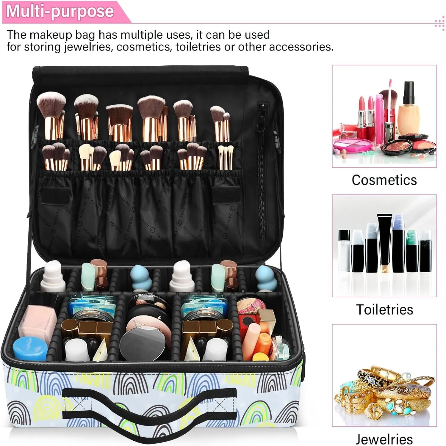 XL Hard Shell Makeup Bag Travel Toiletry Makeup Organizer for Women