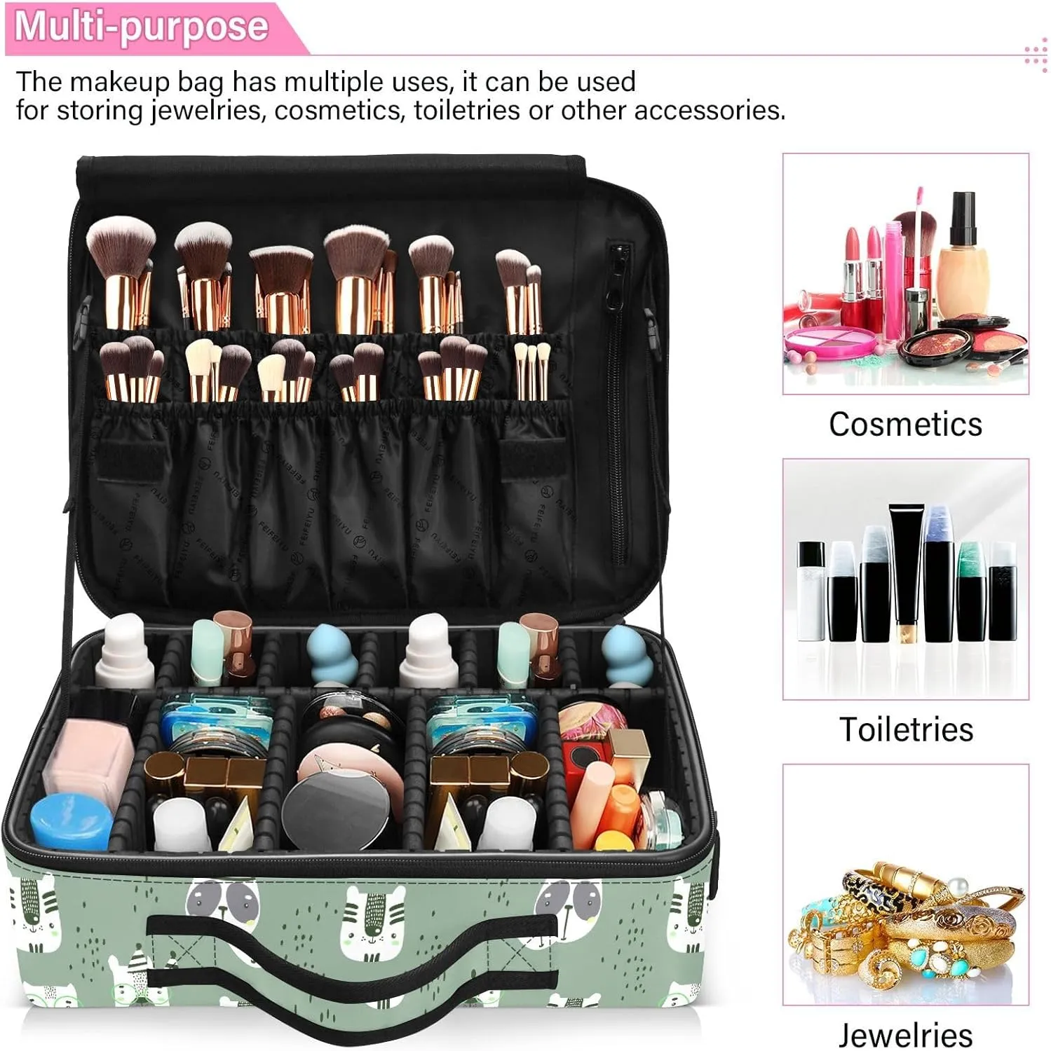 XL Hard Shell Makeup Bag Travel Toiletry Makeup Organizer for Women