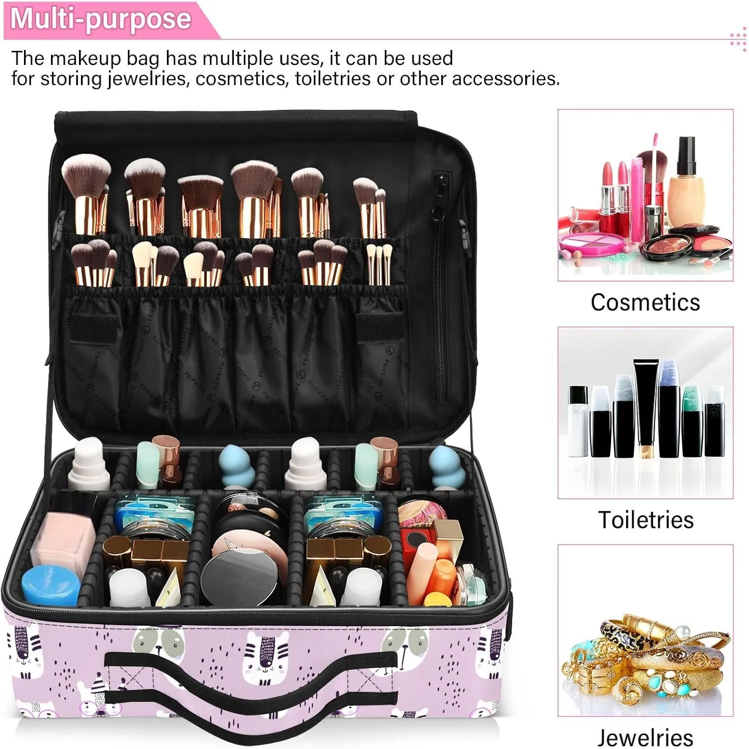 XL Hard Shell Makeup Bag Travel Toiletry Makeup Organizer for Women