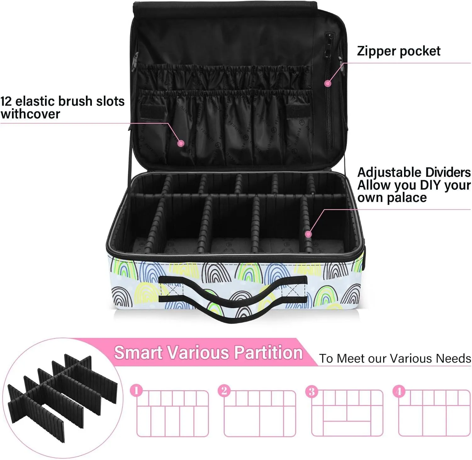 XL Hard Shell Makeup Bag Travel Toiletry Makeup Organizer for Women
