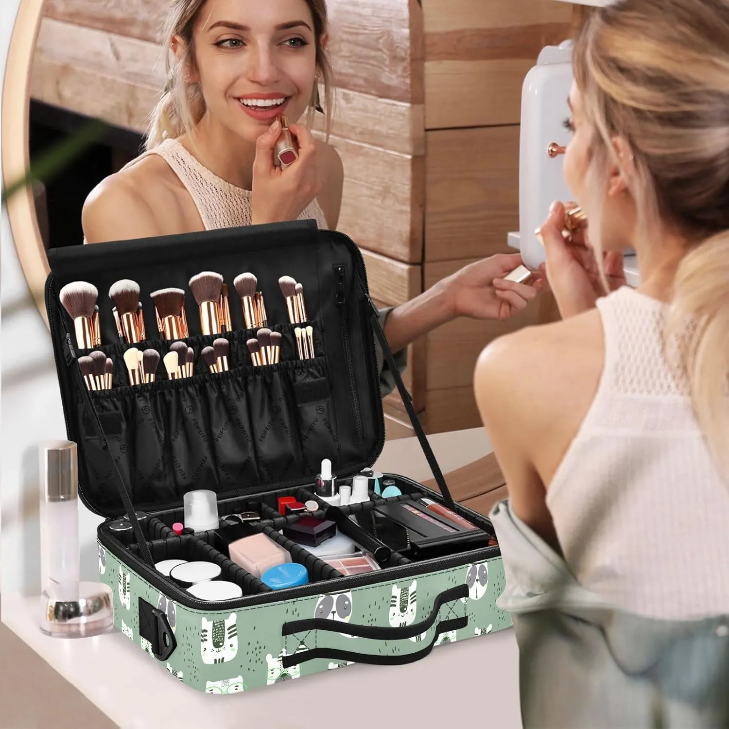 XL Hard Shell Makeup Bag Travel Toiletry Makeup Organizer for Women
