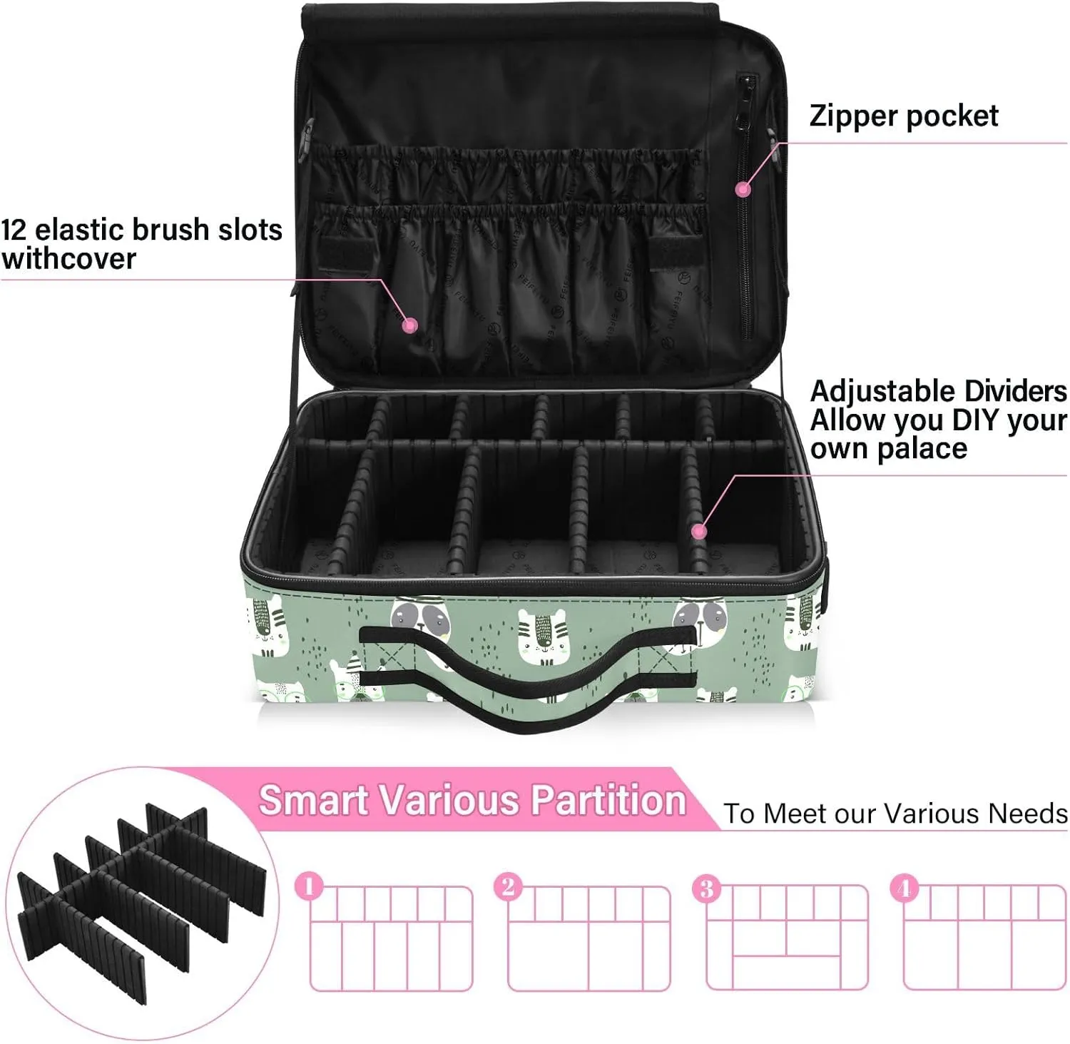 XL Hard Shell Makeup Bag Travel Toiletry Makeup Organizer for Women