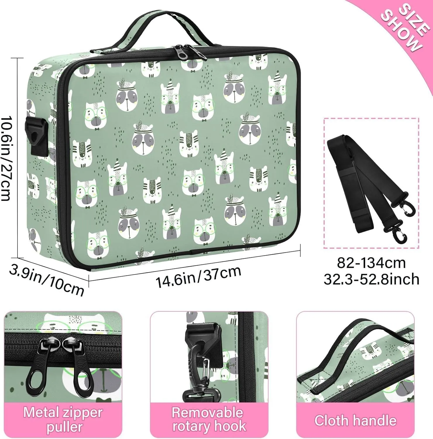 XL Hard Shell Makeup Bag Travel Toiletry Makeup Organizer for Women