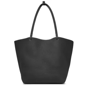 XL Park tote black matte grain bag