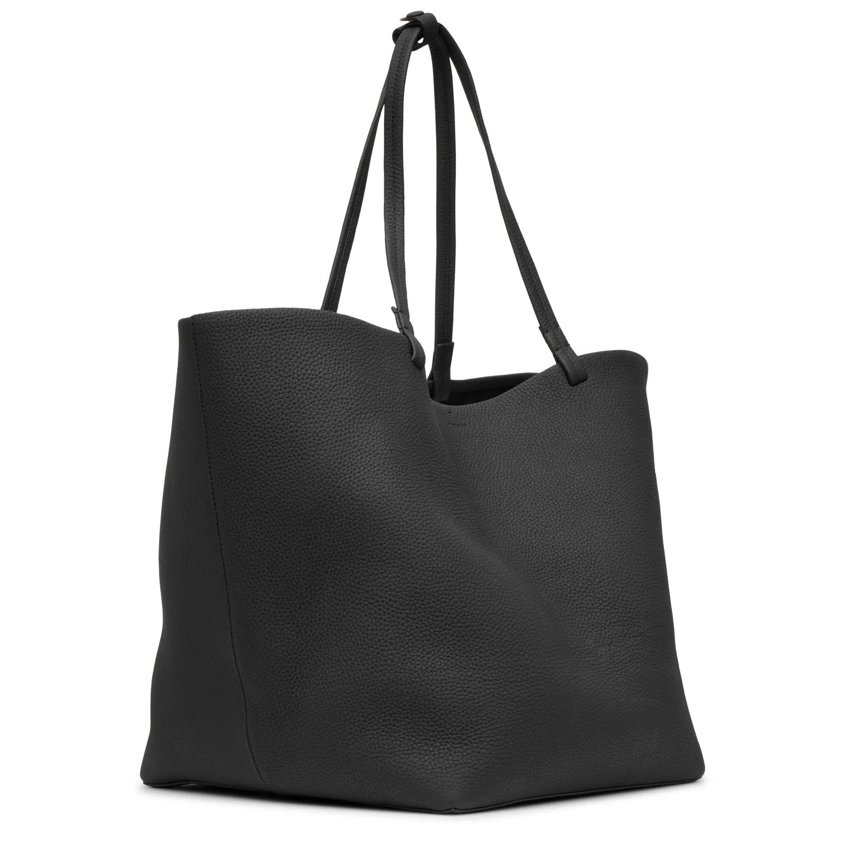 XL Park tote black matte grain bag