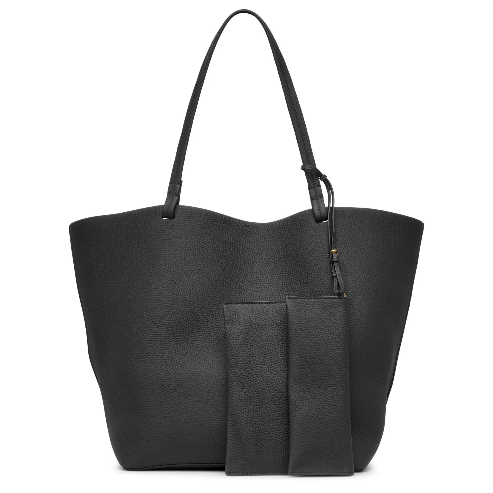XL Park tote black matte grain bag