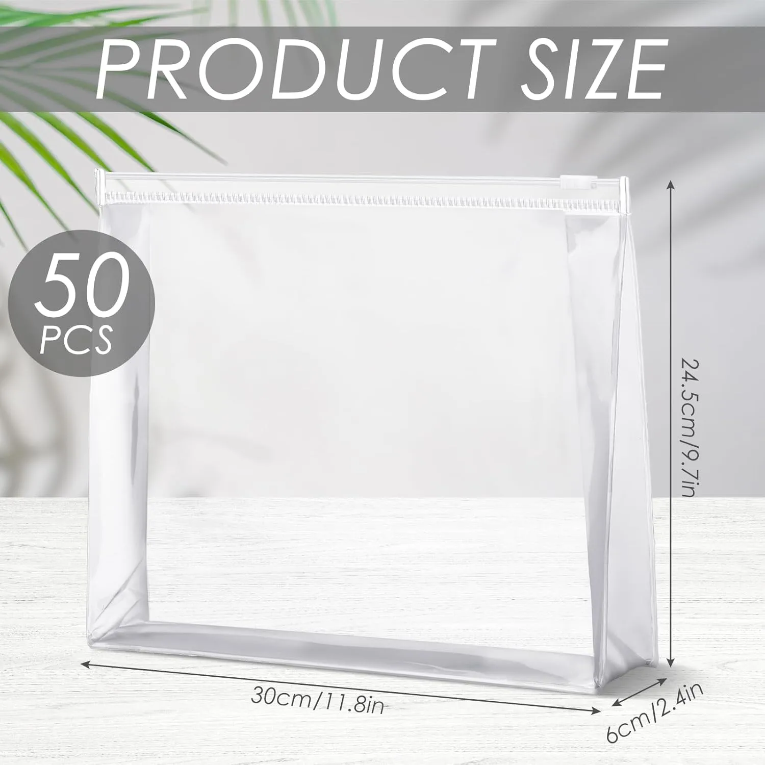 Xuniea 50 Pieces Mini Clear Makeup Bag Small Clear Zipper Pouch Travel Bag for Toiletries Plastic Cosmetic Organizer Waterproof for Women Men Vacation(11.8 x 9.7 x 2.4 in,Transparent)