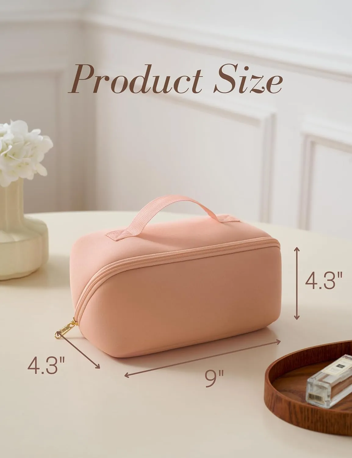 Yarnic Travel Makeup Bag Cosmetic Bag, Large Capacity Toiletry Bag for Women, Portable Pouch CuteMake Up Organizer with Divider and Handle, Neoprene