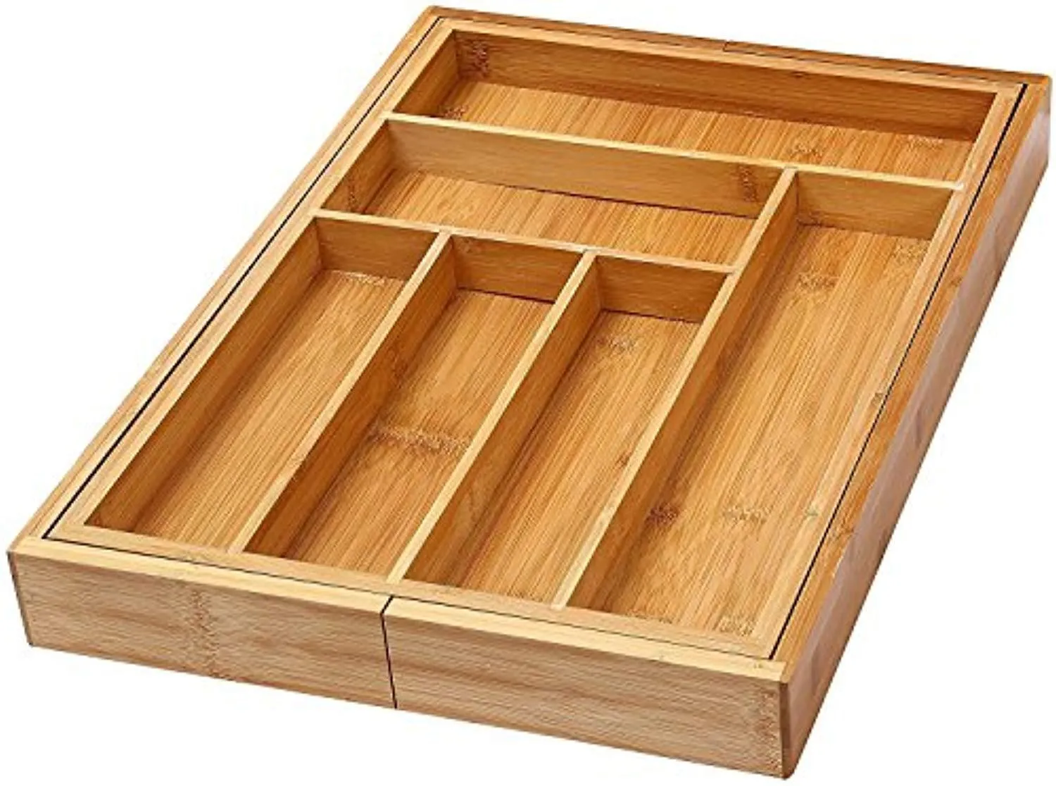 YBM Home Kitchen Utensil, Flatware, Cutlery Drawer Organizer Tray (1, 6 Compartment Fixed)