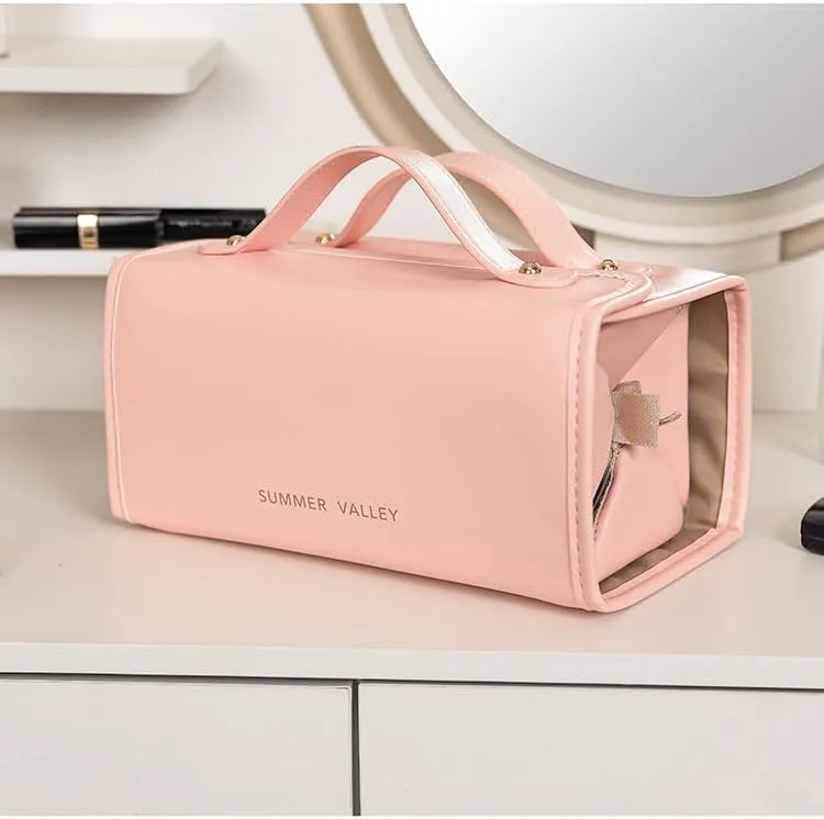 YDR Travel Makeup Bag,Capacity Cosmetic Travel Bag for Women Portable Pouch Makeup Organizer Bag with Divider and Handle Makeup Case Toiletry Bag