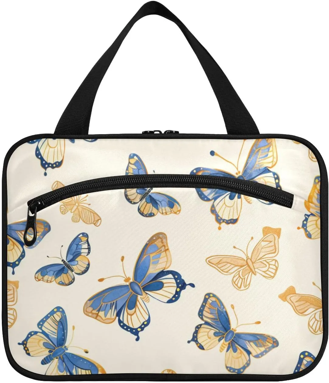 Yellowish Blue hanging bags for women toiletry with hook, designer waterproof makeup bag for travel accessories for women camping bolso viajero para mujer L