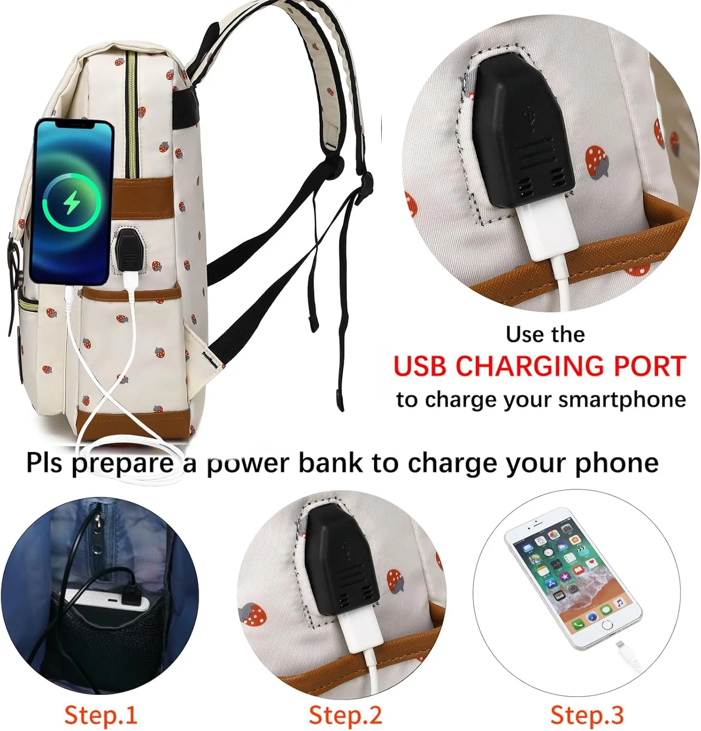 YGR Floral Laptop Backpack for Women, Female, School, Travel, Business, Outdoor Sports, Office, Work