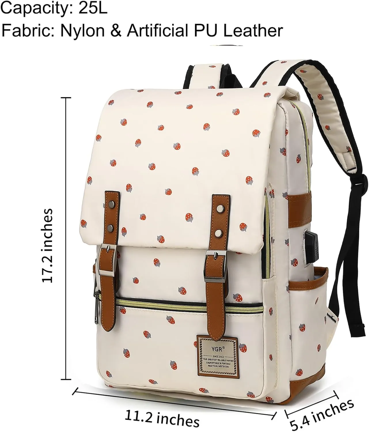 YGR Floral Laptop Backpack for Women, Female, School, Travel, Business, Outdoor Sports, Office, Work