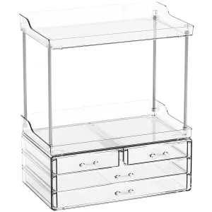 Yieach Bathroom Counter Organizers and Storage,Clear Acrylic Makeup Organizers with Drawers for Vanity,Bedroom,Plastic Skincare Organizer for Dresser Top Beauty,Cosmetic,Lotion and Perfume Organizer