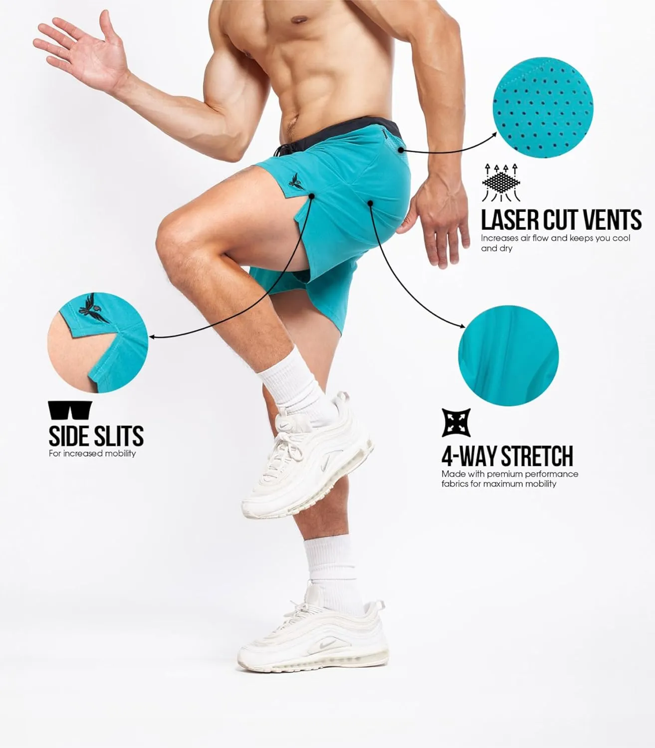 YOGA CROW 5" Men's Yoga Shorts –Mens Athletic Shorts with Zipper Pockets, Breathable Liner, Mens Running Shorts, Hot Yoga
