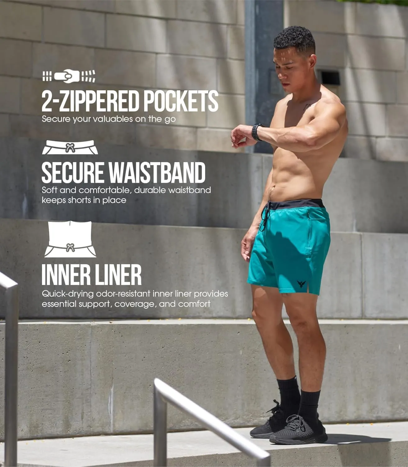 YOGA CROW 5" Men's Yoga Shorts –Mens Athletic Shorts with Zipper Pockets, Breathable Liner, Mens Running Shorts, Hot Yoga