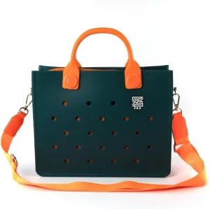Z&S EVA Tote Beach Bag for Women,Crossbody or shoulder Handbag,Removable Zipper Closure pouche,Waterproof and Washable