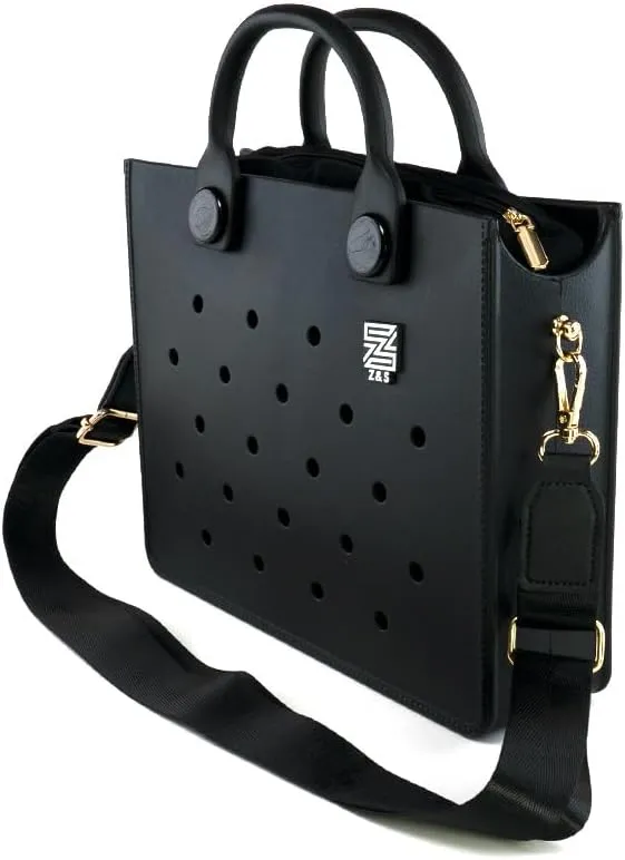 Z&S EVA Tote Beach Bag for Women,Crossbody or shoulder Handbag,Removable Zipper Closure pouche,Waterproof and Washable