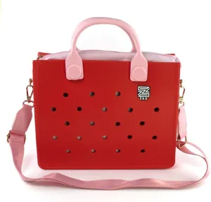 Z&S EVA Tote Beach Bag for Women,Crossbody or shoulder Handbag,Removable Zipper Closure pouche,Waterproof and Washable