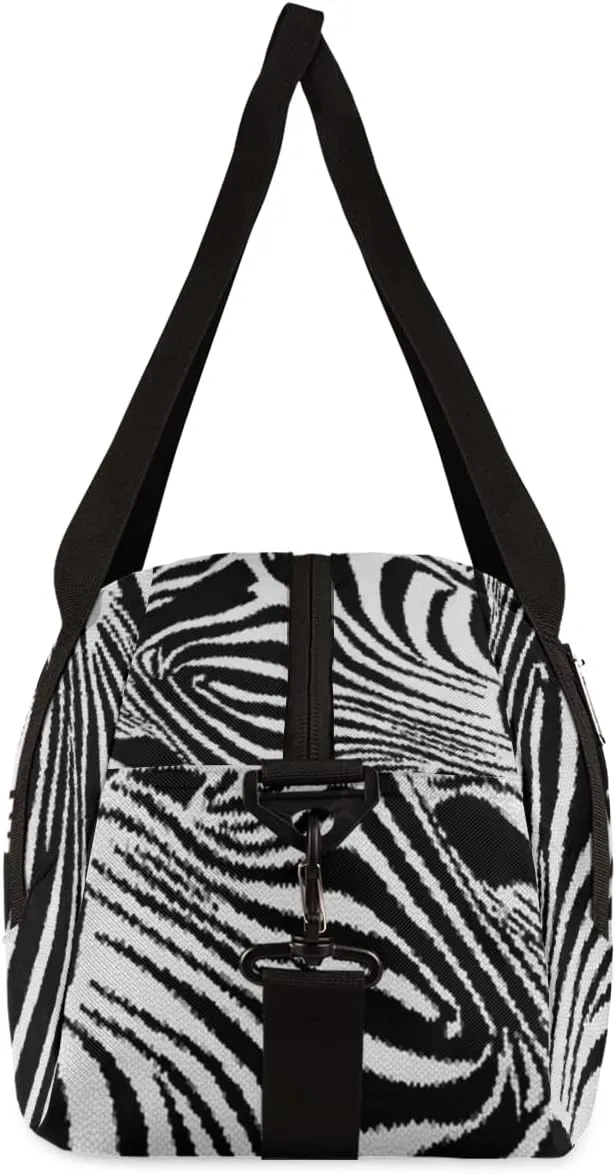 Zebra Print Personalized Kids Duffel Bag for Girls Boys, Zebra Customized Name Dance Bag Overnight Small Duffel Bag Carry On Weekend Sports Gym Travel Bag for School Practice Gymnastics Ballet
