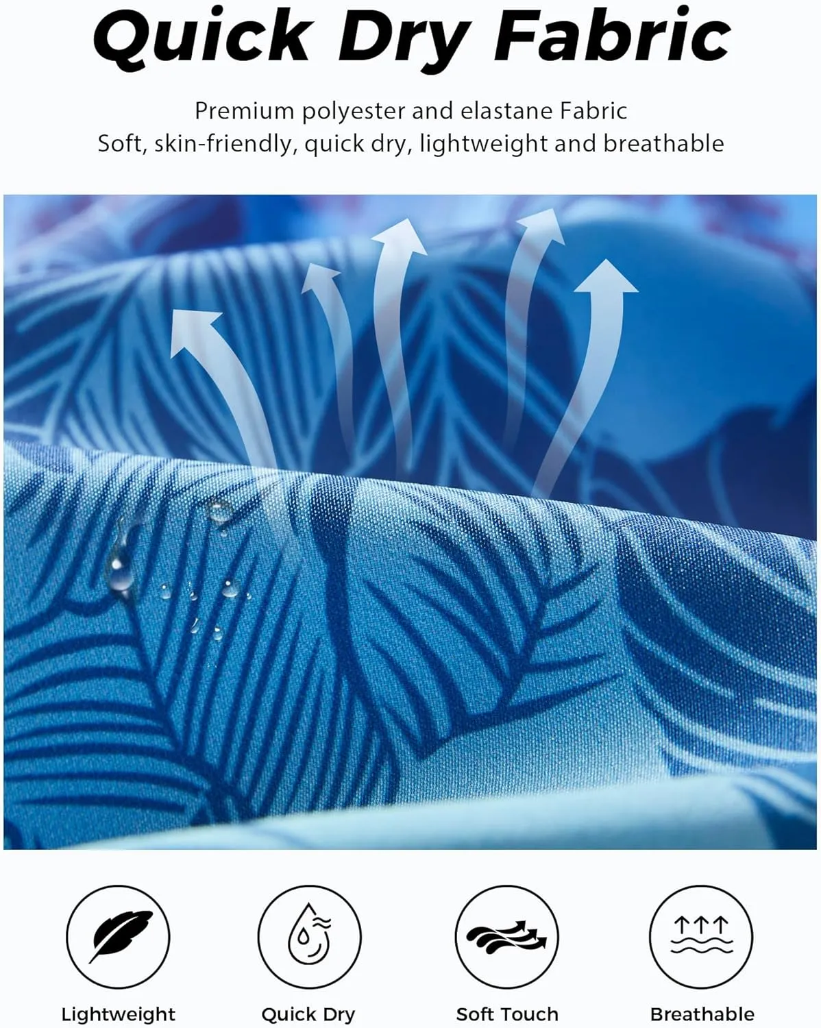 zeetoo Mens Swim Trunks with Compression Liner 5.5" Inseam Swim Shorts Quick Dry Shorts