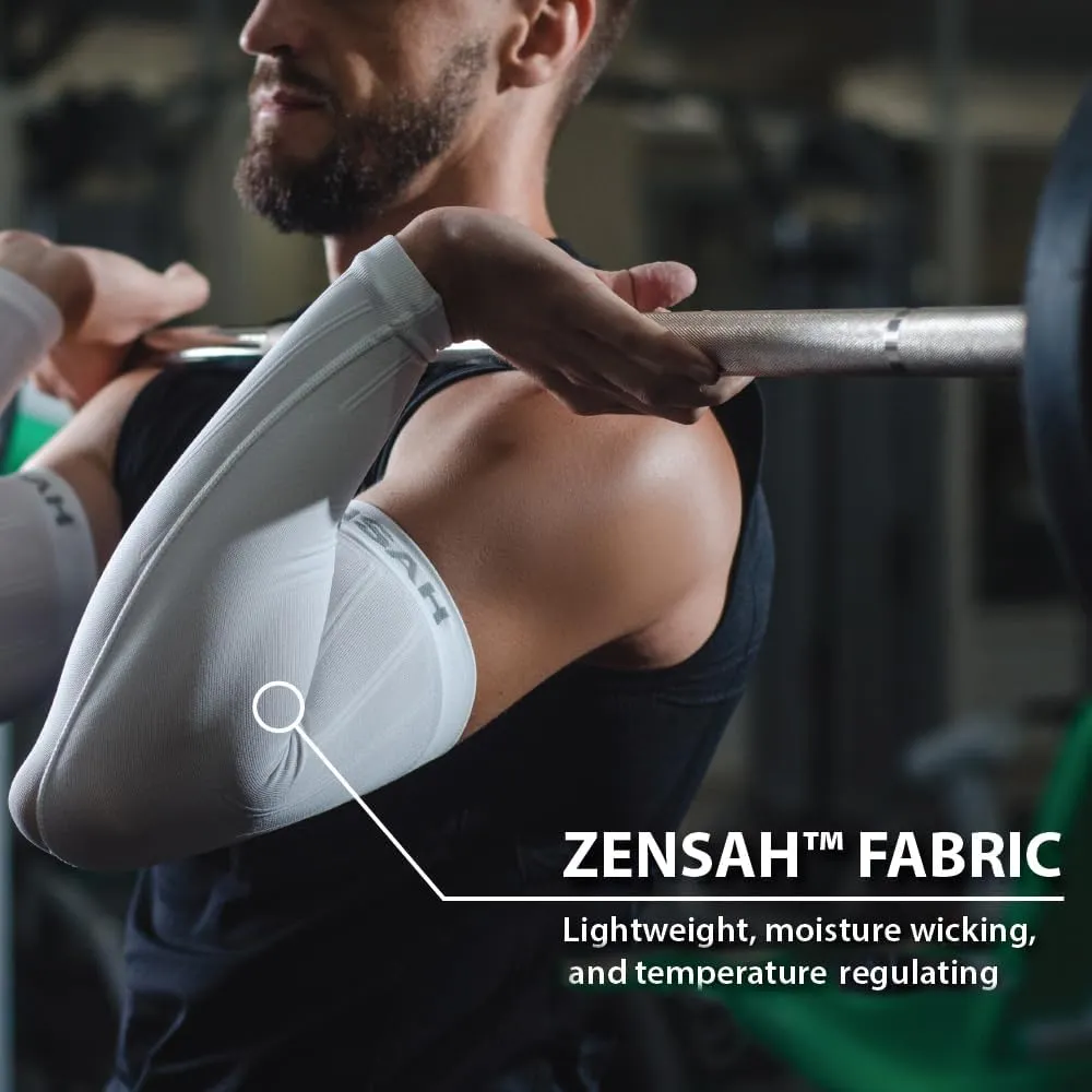 Zensah Compression Arm Sleeves - Made in USA, Thermal Arm Warmers for Cycling and Running with UV Sun Protection