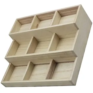 Zerodeko Organizer Tray Wooden Divided Boxes 9 Compartment Drawer Organizer Jewelry Storage Tray Earring Necklace Organizer Sundries Storage Holder